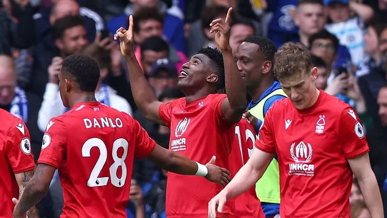 Nottingham Forest celebrating a goal