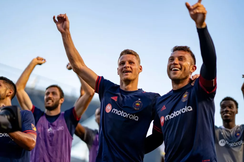 Chicago Fire celebrating