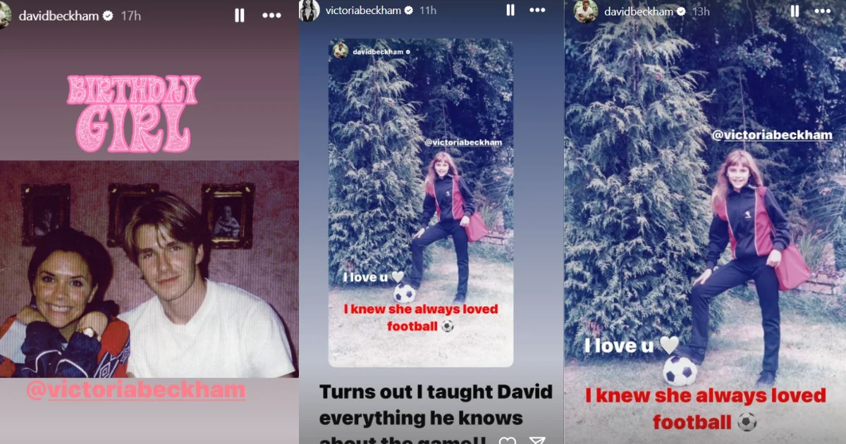 David Beckham's cute tribute and friendly banter with Victoria