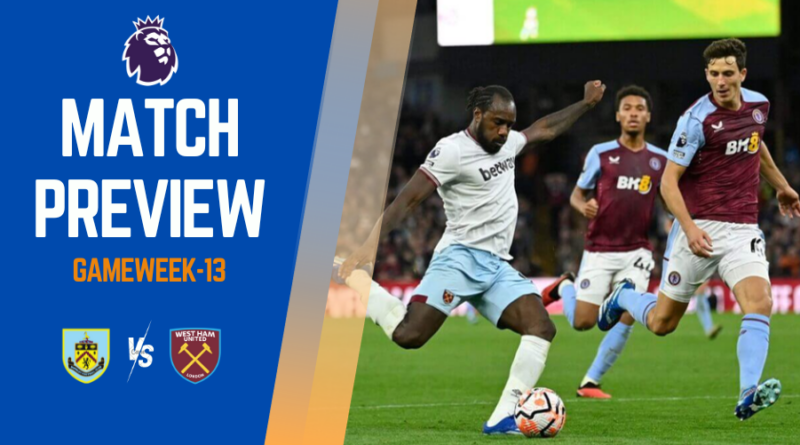 Burnley vs West Ham: Burnley is going head to head with top-half West Ham United at the Turf Moor stadium this Saturday, 25th November 2023 afternoon, 15:00 UTC kick-off.