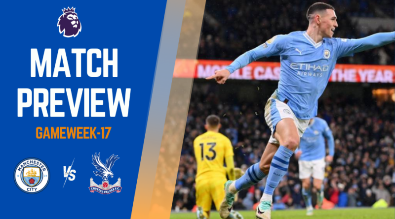 Manchester City are back in Premier League action on Saturday evening as they are set to host the Eagles, Crystal Palace at the Etihad Stadium