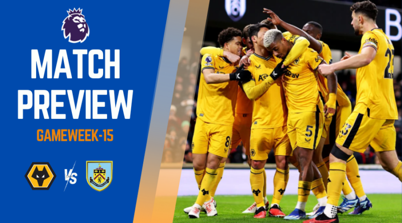 Wolves go head-to-head against Burnley on Matchweek 15 of the English Premier League