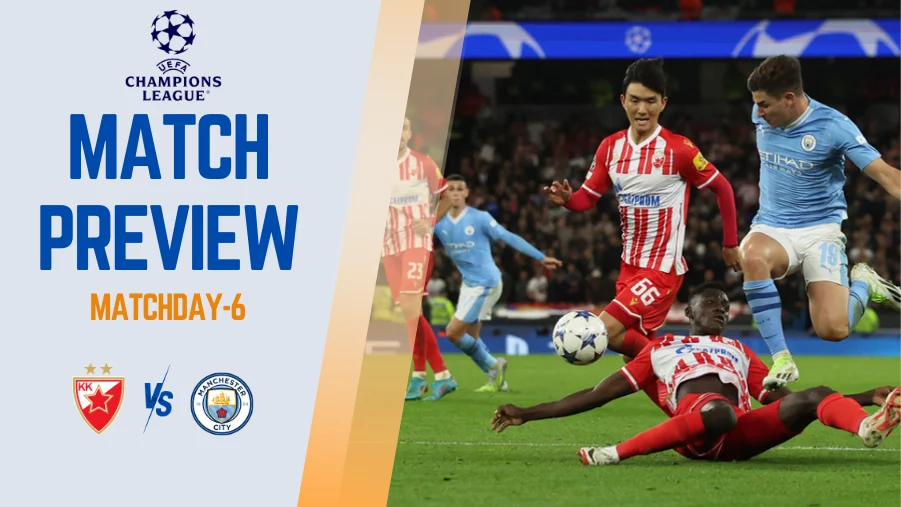 Crvena Zvezda will face off against Manchester City in UEFA Champions League.