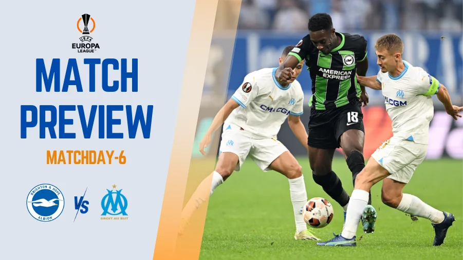 Brighton & Hove Albion host Ligue 1 giant Olympique de Marseille at the American Express Community Stadium in the UEFA Europa League