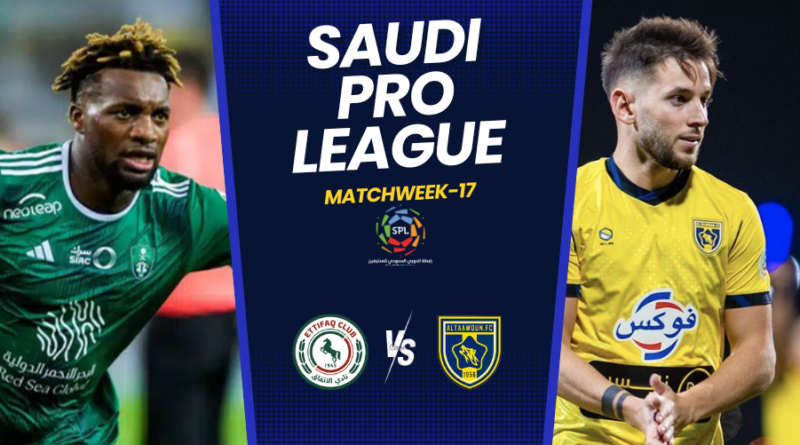 Al Ettifaq is set to host Al Taawoun in Gameweek 17 of the Saudi Pro League at the Prince Mohammed Fahd stadium