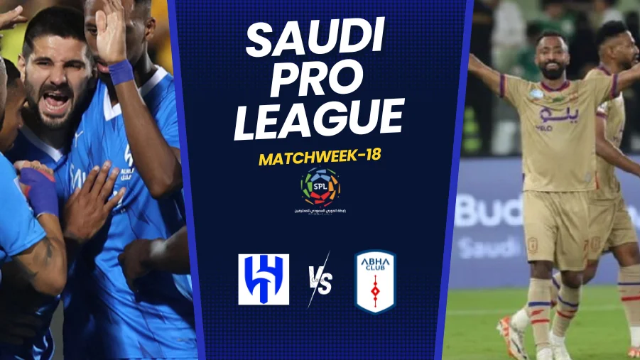 Undefeated league leaders Al Hilal Riyadh FC host relegation strugglers Abha at the Prince Faisal bin Fahd Stadium this Thursday, 21 December, 2023 evening, 18:00 UTC kick-off.