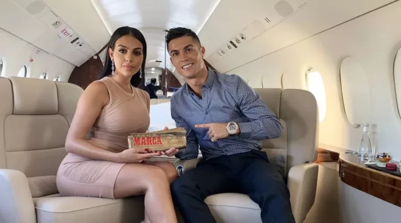 Cristiano Ronaldo on his private jet