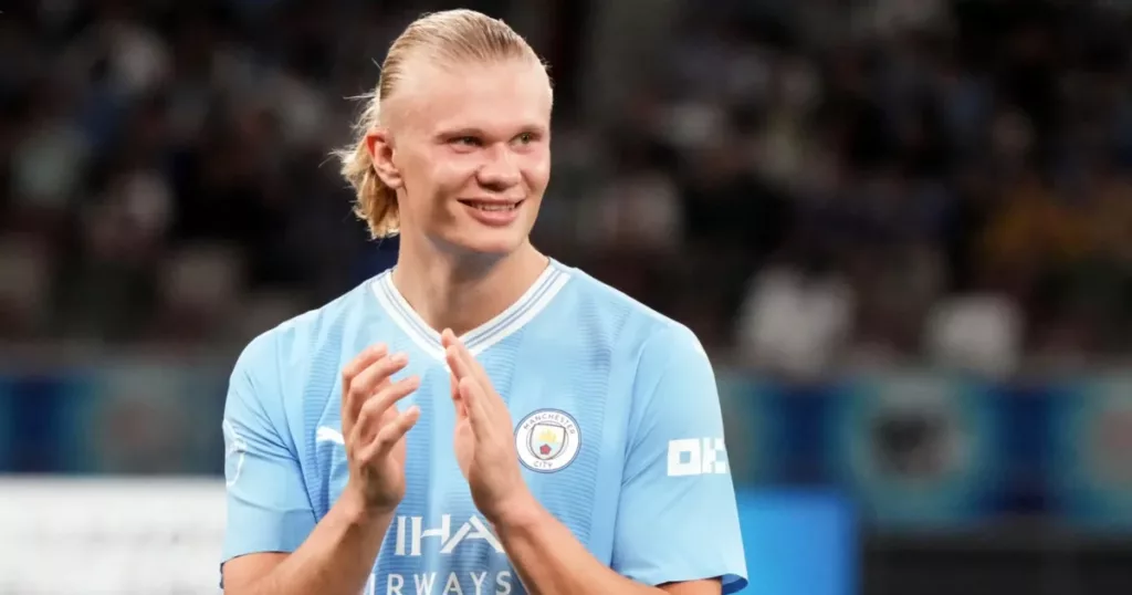 Erling Haaland in Man City action (Credits: Getty)