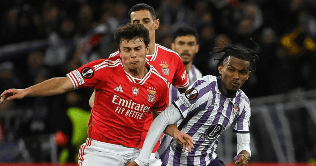 Joao Neves during Europa League Playoffs (Credit: Getty)