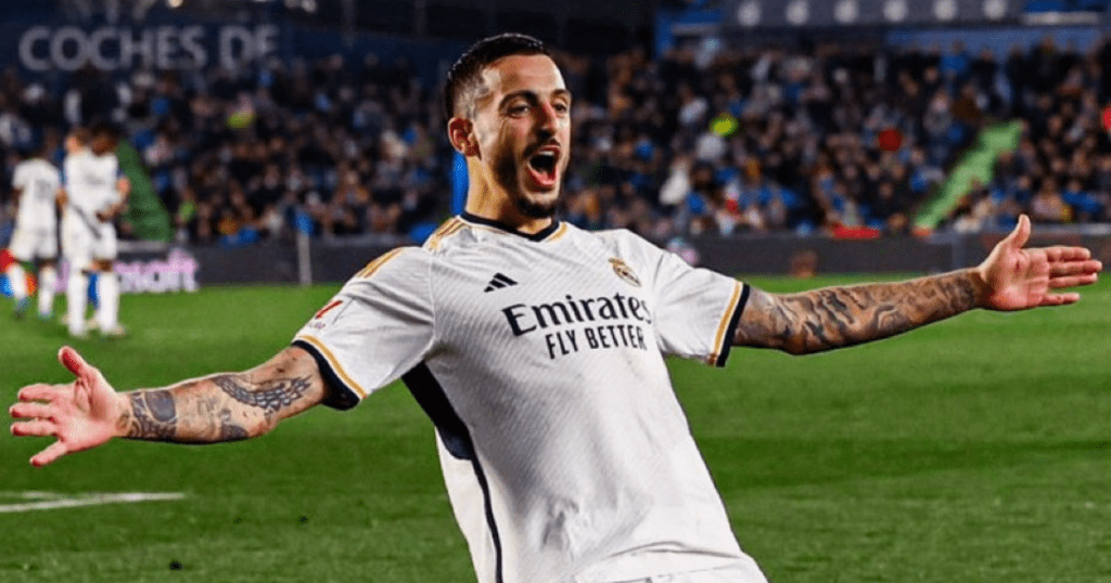 Joselu celebrating for Real Madrid (Credit: Getty)