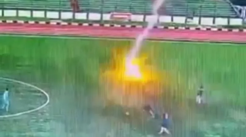 Lightning Strike on Indonesian Footballer