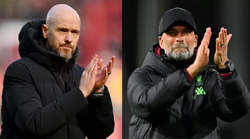 Manchester United's Erik ten Hag vs Liverpool's Jurgen Klopp