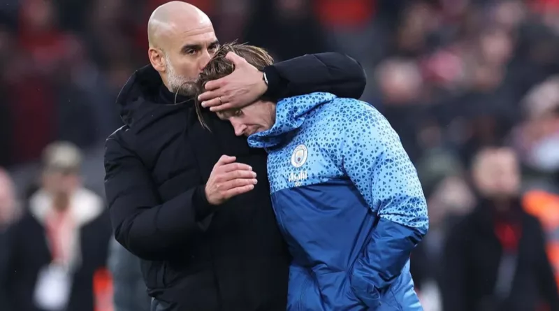 Kevin de Bruyne and Pep Guardiola involved in a heated argument in Liverpool stalemate