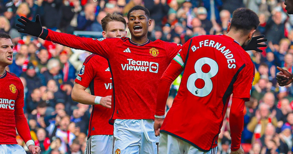 Manchester United Players celebrating (Credit: Getty)