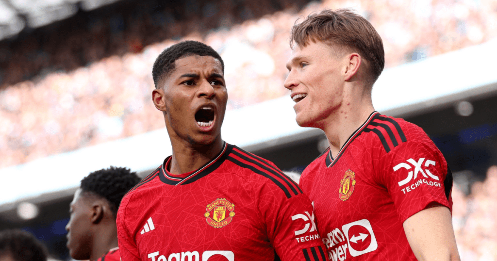 Marcus Rashford during Manchester Derby (Credit: Getty)