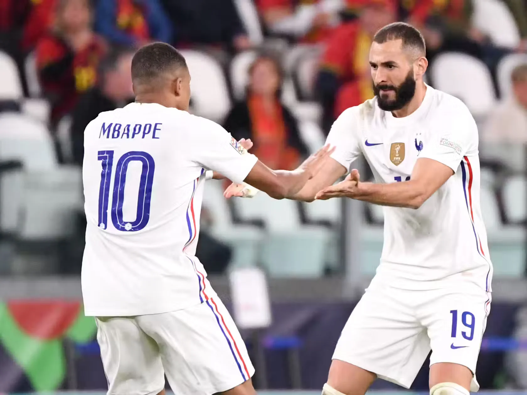 Kylian Mbappe and Karim Benzema