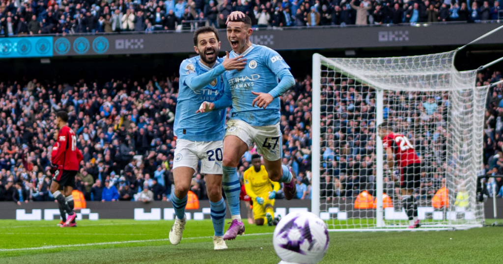 Foden celebrating after scoring (Credit: Getty)