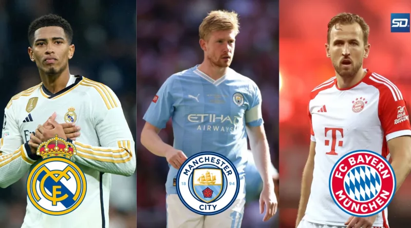 Jude Bellingham, Kevin De Bruyne, Harry Kane