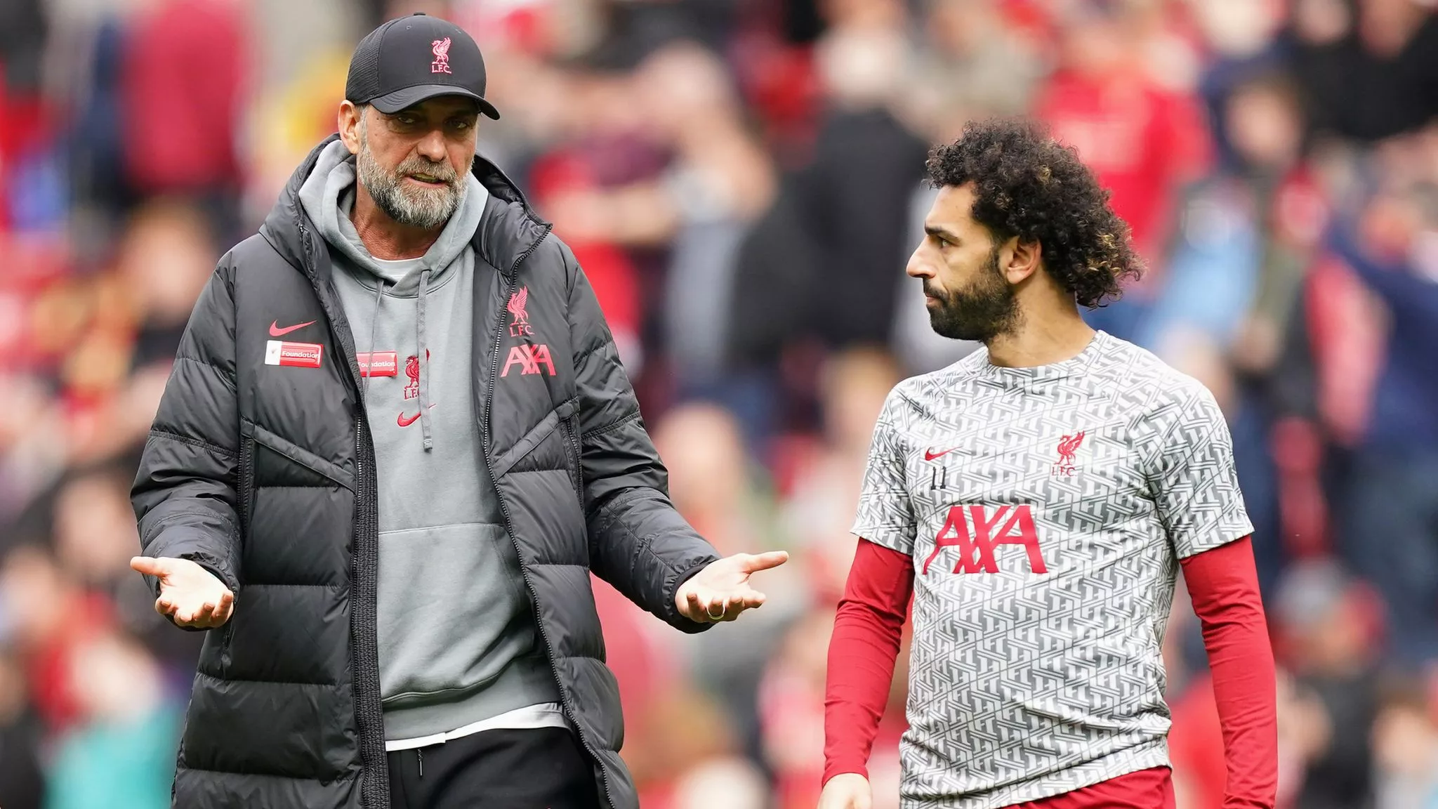 Jurgen Klopp and Mo Salah