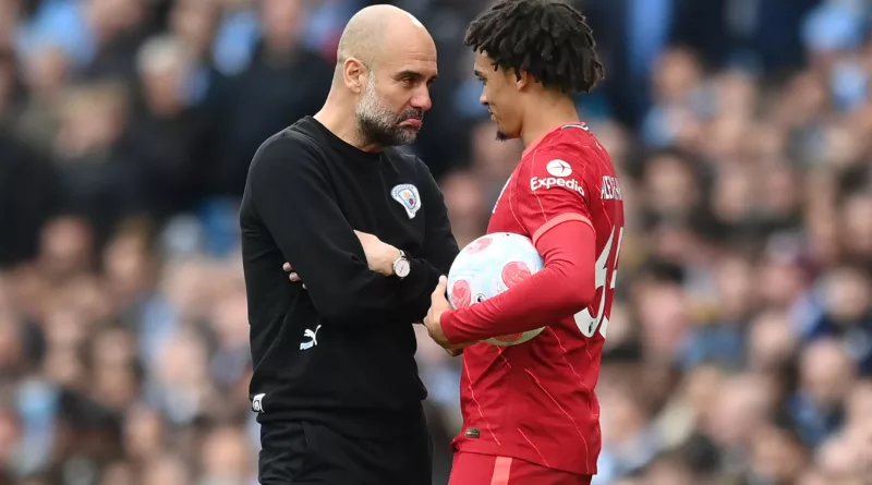 Pep Guardiola and Trent Alexander-Arnold