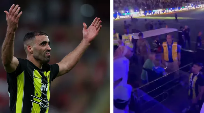 Al Ittihad Player Abderrazak Hamdallah Whipped by furious fan