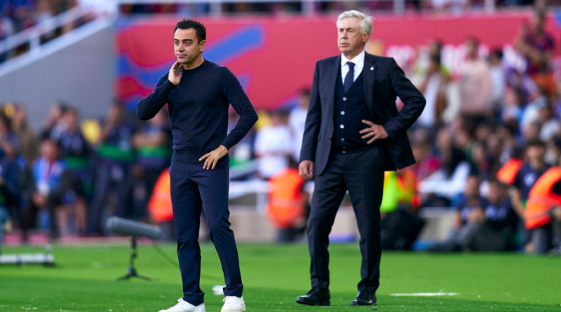 Xavi Hernandez and Carlo Ancelotti