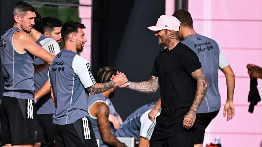 David Beckham and Lionel Messi