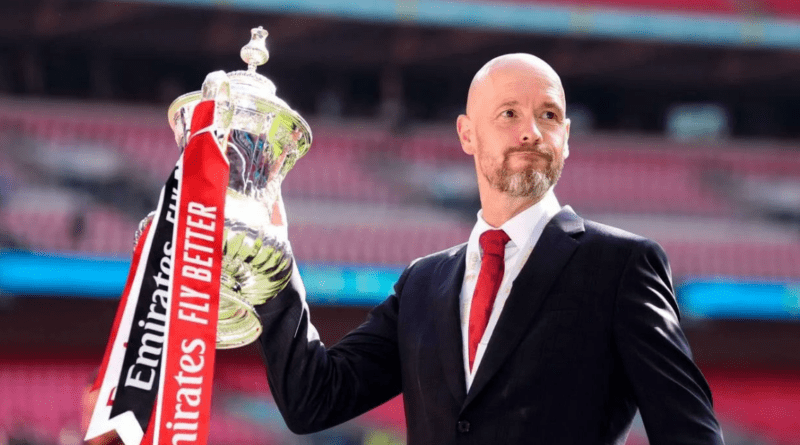 Erik ten Hag with the FA Cup