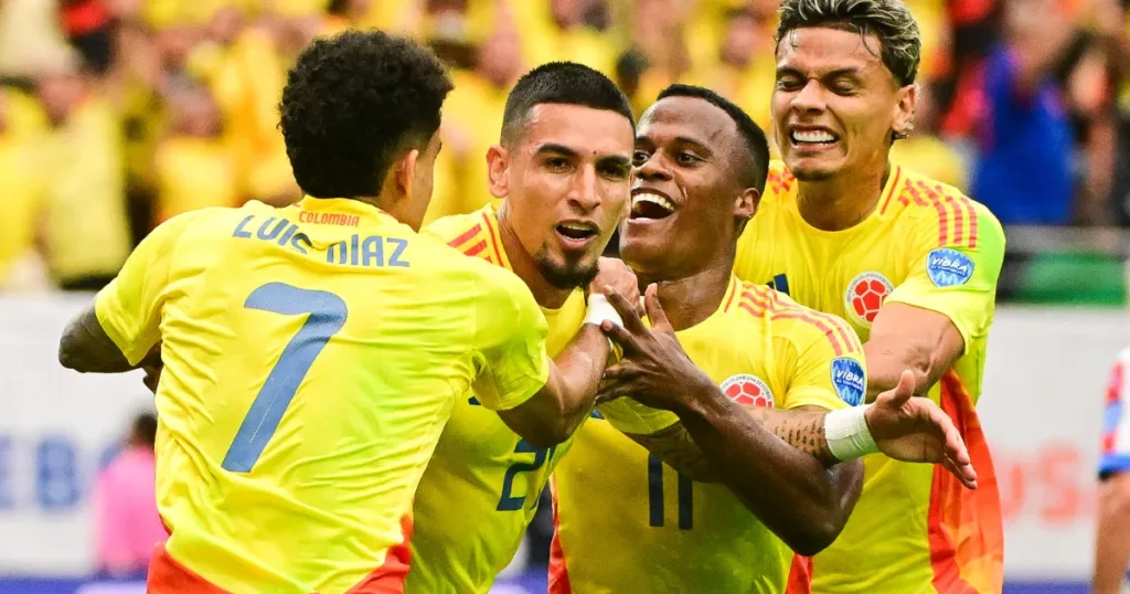 Colombia players celebrating