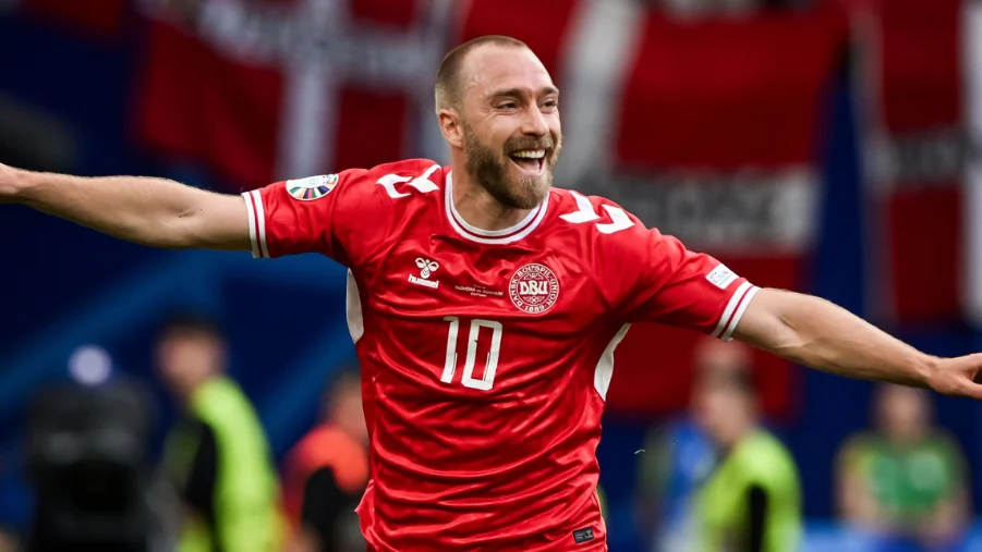 Emotional Christian Eriksen scores exactly 1100 days after suffering cardiac arrest at Euro 2020