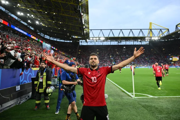 Albania’s Nedim Bajrami scores the fastest goal ever in Euro 2024