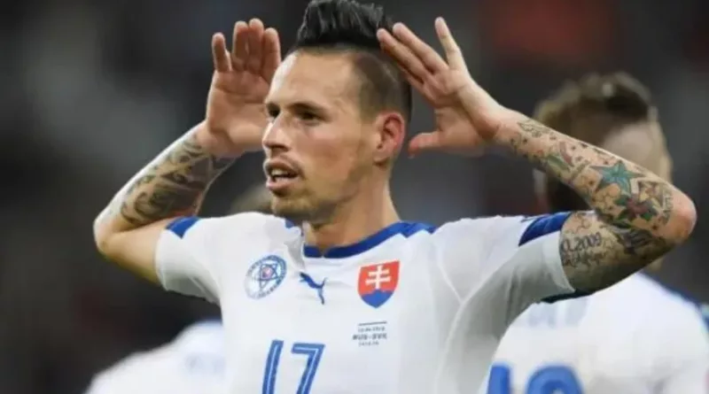 Marek Hamšík at Euro 2024, guiding Slovakia from the sidelines, inspiring team success.