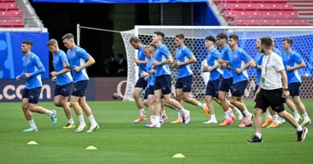 Czech Republic players during a training session