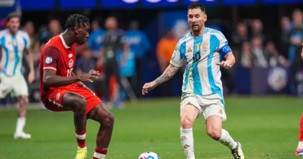 Lionel Messi in action against Canada at Copa America 2024 