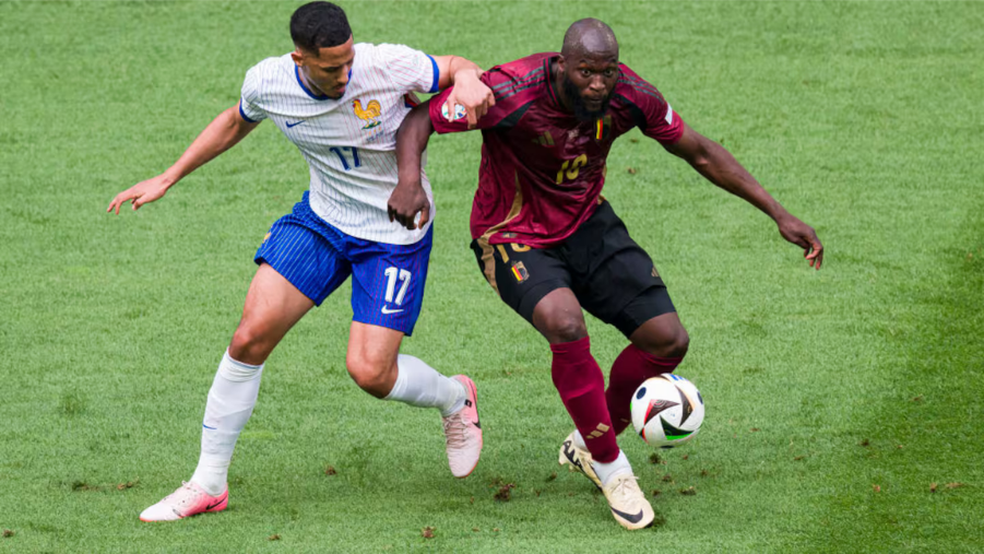 Belgium's forwards in action