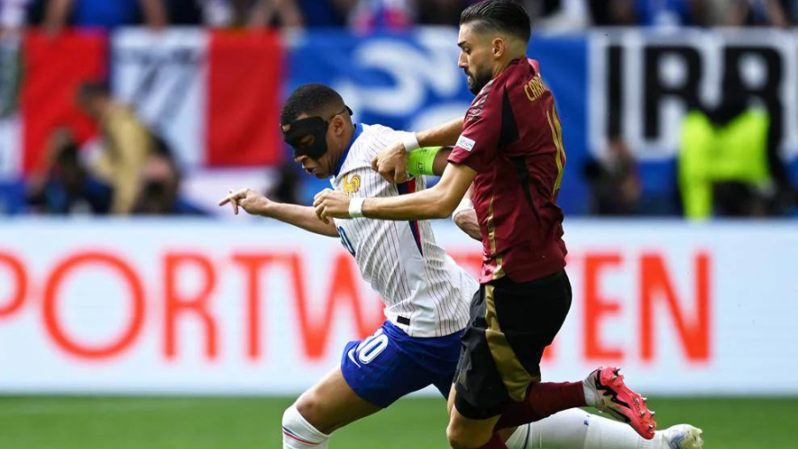 France's forward line in action