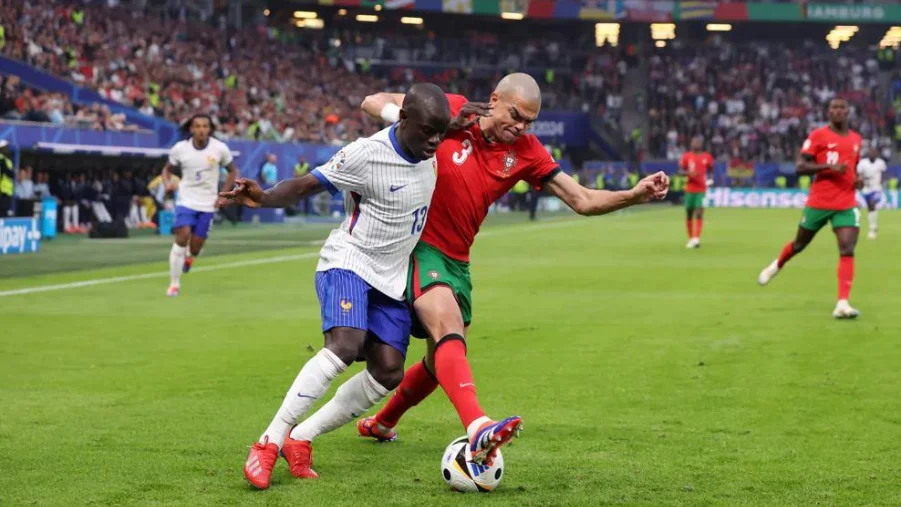 N'Golo Kanté in action for France against Portugal