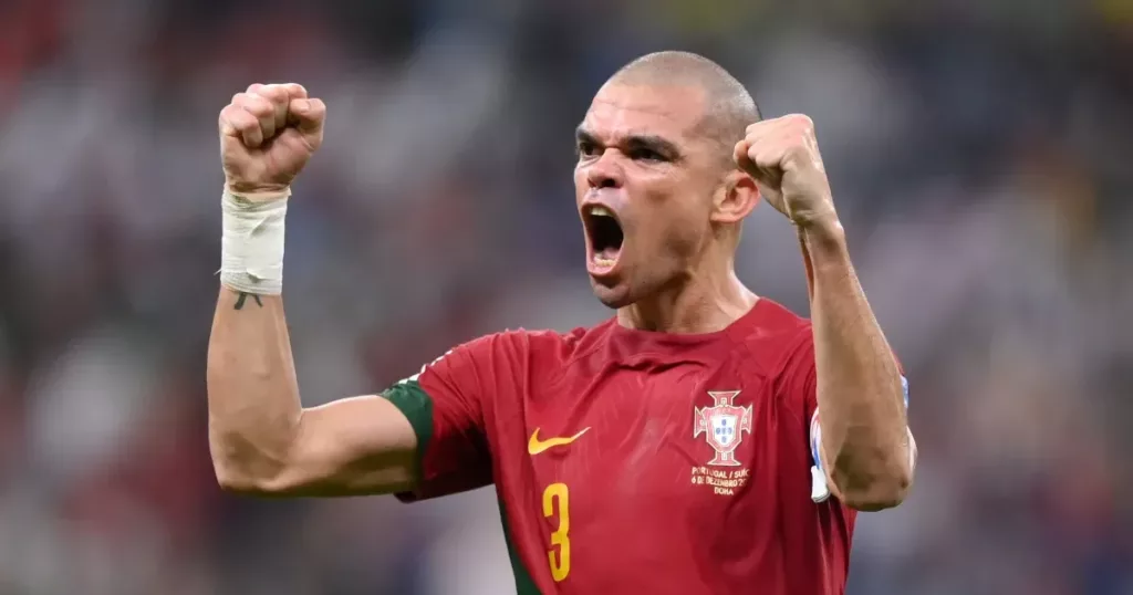 Pepe featuring for Portugal