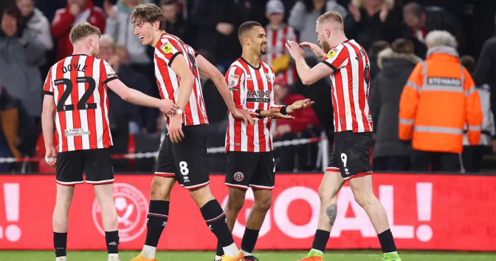 From Left to Right: Tommy Doyle, Sander Berge, Iliman Ndiaye and Oli McBurnie