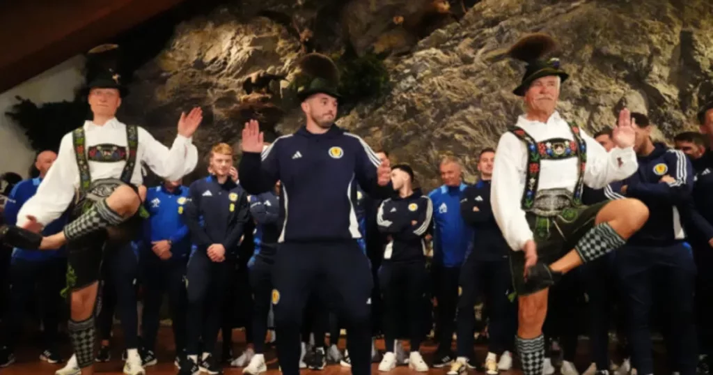 John McGinn's attempt at a traditional Bavarian dance