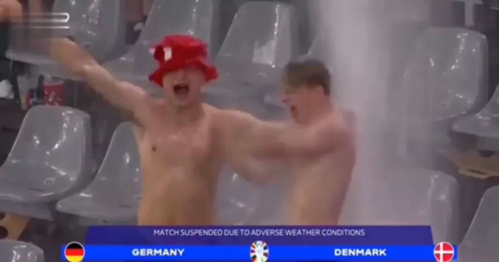 Some Danish fans didn't mind the bad weather at the tournament