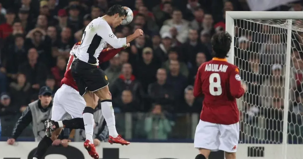 Ronaldo's header goal vs Roma in the UCL