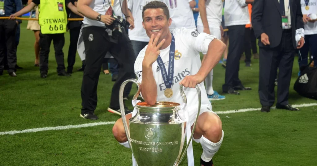 Cristiano Ronaldo with UCL trophy