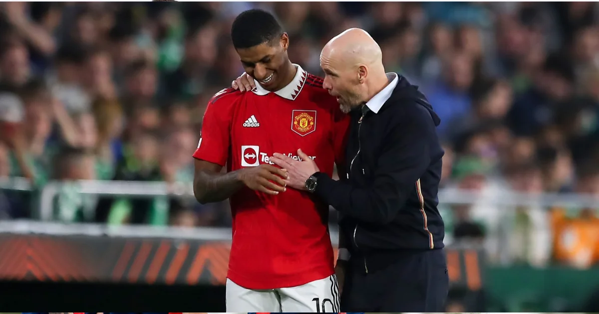 Marcus Rashford and Erik ten Hag