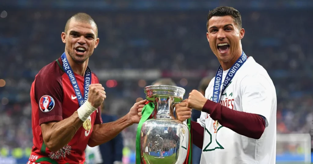 Pepe and Cristiano Ronaldo 