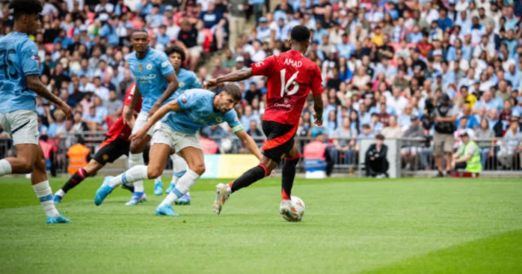 Amad Diallo featuring for Manchester United