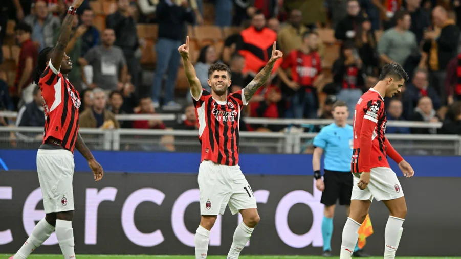 Christian Pulisich celebrated his goal against Liverpool