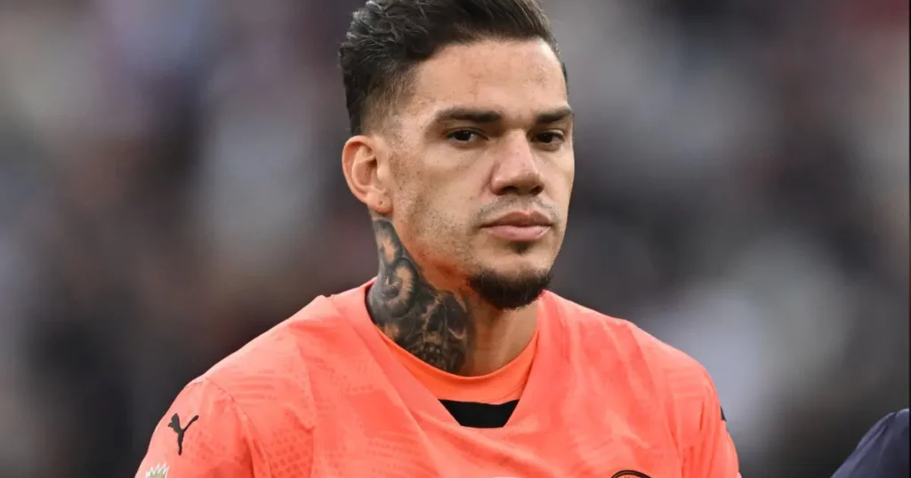 Aston Villa's goalkeeper Ederson