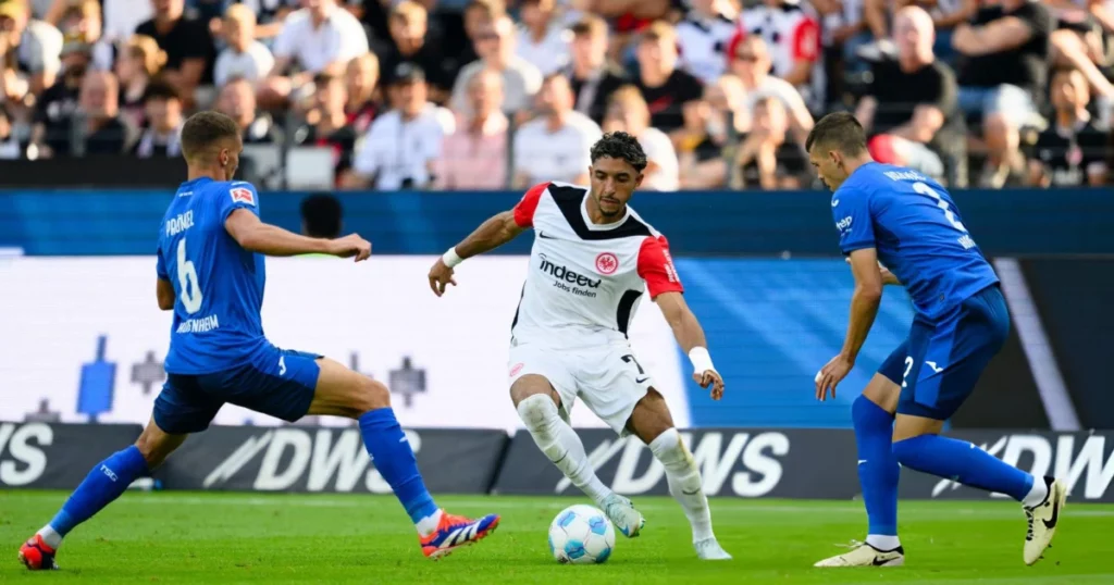 Hoffenheim players against Frankfurt