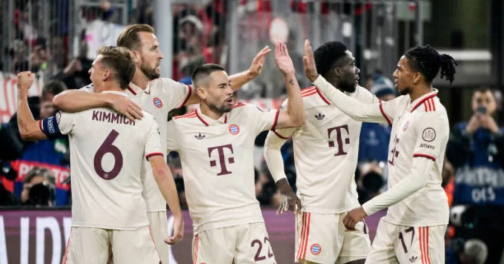 Bayern celebrates after scoring